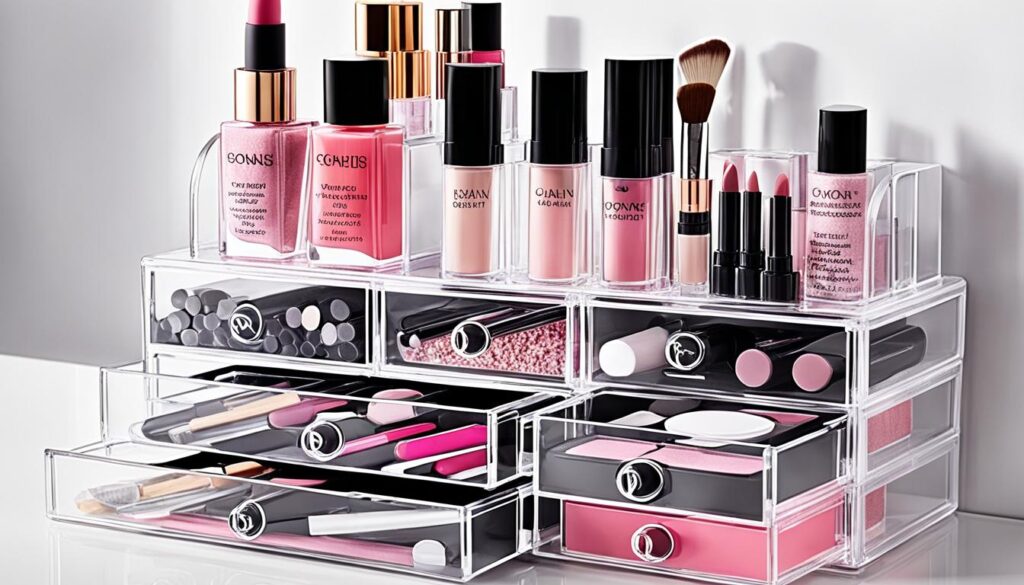 Tiered makeup organizer